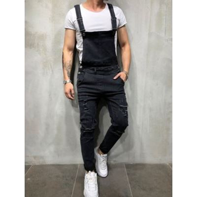 Модерен мъжки гащеризон с накъсани мотиви в три цвята 