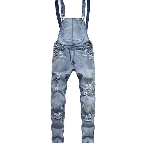 Модерен мъжки гащеризон с накъсани мотиви в три цвята 