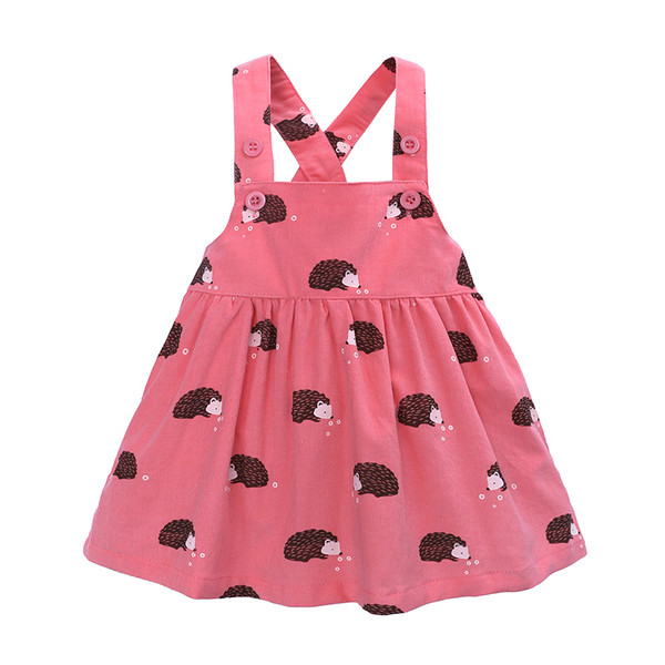 Rochie moderna pentru copii roz cu aplicatie si nasturi