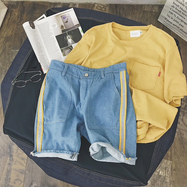 Alkalmi férfi rövidnadrág kék és fekete színben