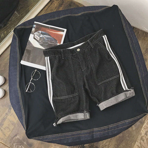 Alkalmi férfi rövidnadrág kék és fekete színben