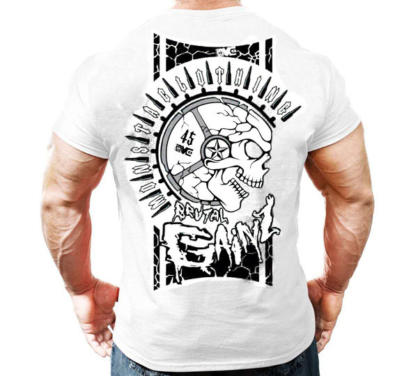 Tricou casual barbatesc in patru culori cu aplicatie pe spate