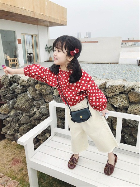 Modern gyerek ing lányoknak piros színben