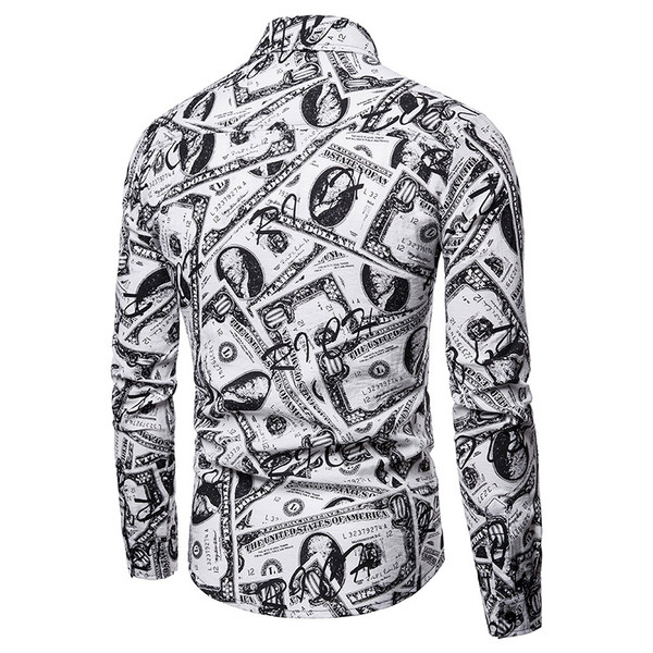 Modern férfi ing fekete-fehér mintával