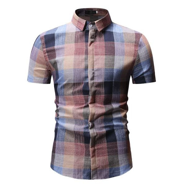 Stílusos férfi ing Karcsú, rövid ujjú modell, két színben