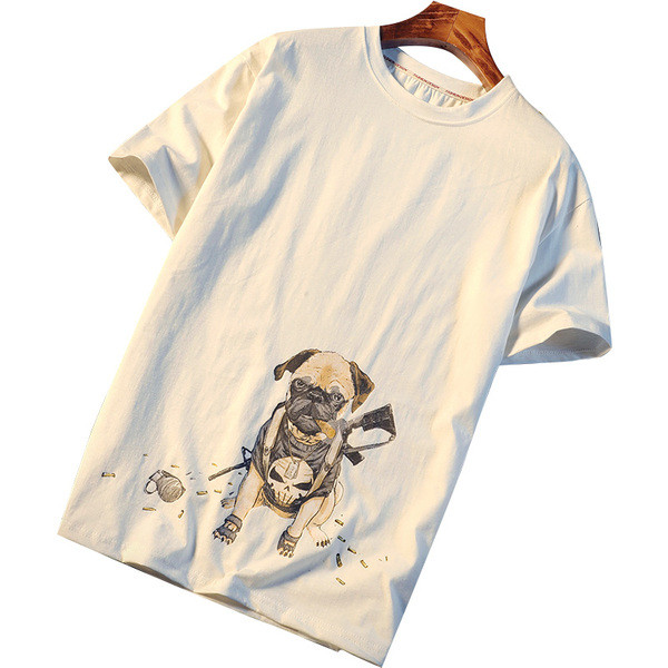 Alkalmi férfi póló fekete-fehér rátéttel