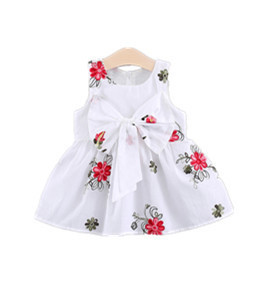 Stílusos gyerekruha virágos motívumokkal és szalaggal, két színben