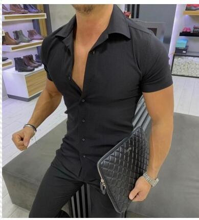 Sima modell férfi ing rövid ujjal, különböző színekben