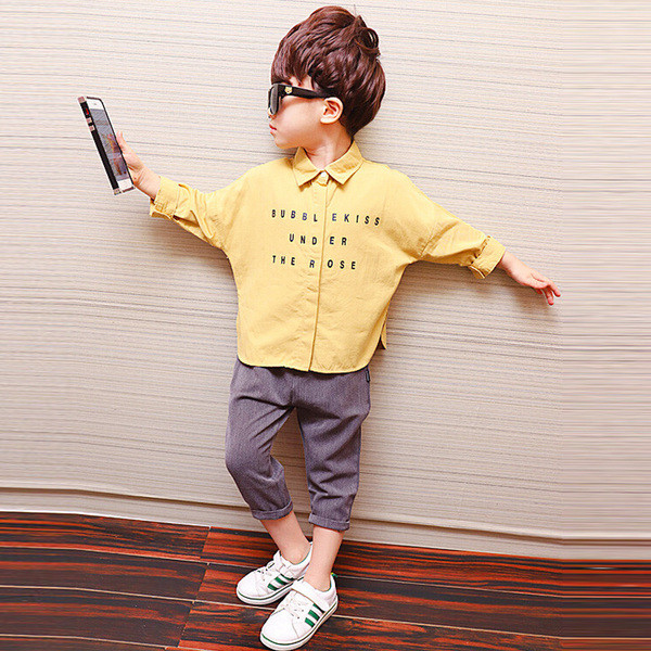 Gyermek ing fiúknak két színben felirattal