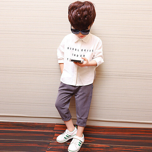 Gyermek ing fiúknak két színben felirattal