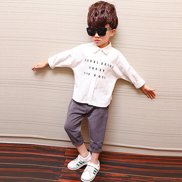 Gyermek ing fiúknak két színben felirattal