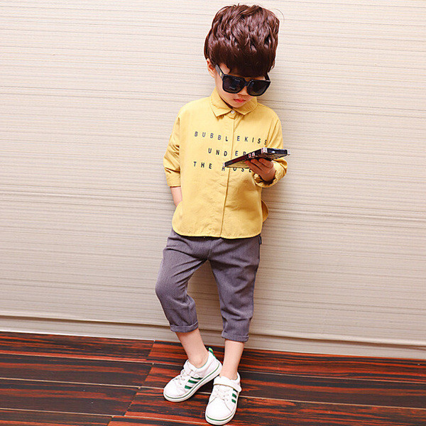 Gyermek ing fiúknak két színben felirattal