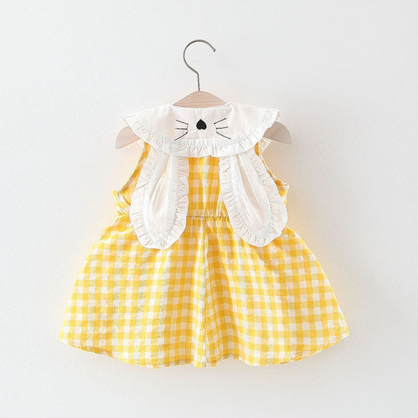 Modern kockás gyerekruha két színben gallérral