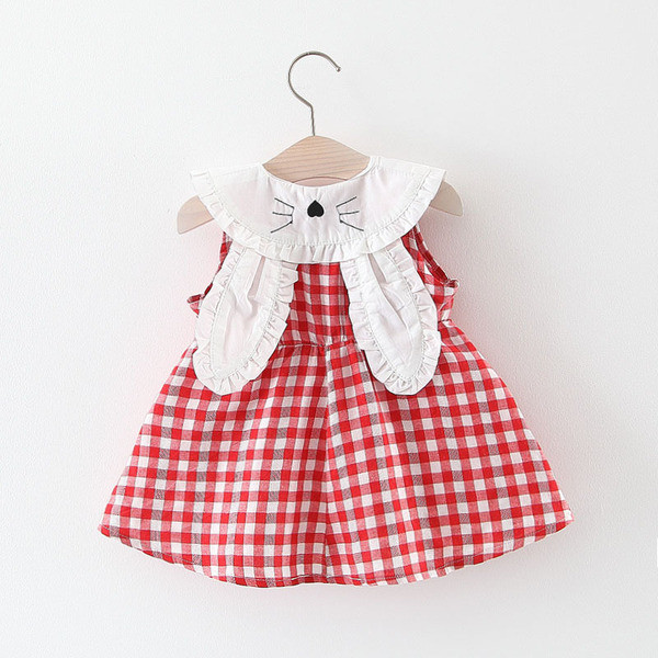 Modern kockás gyerekruha két színben gallérral