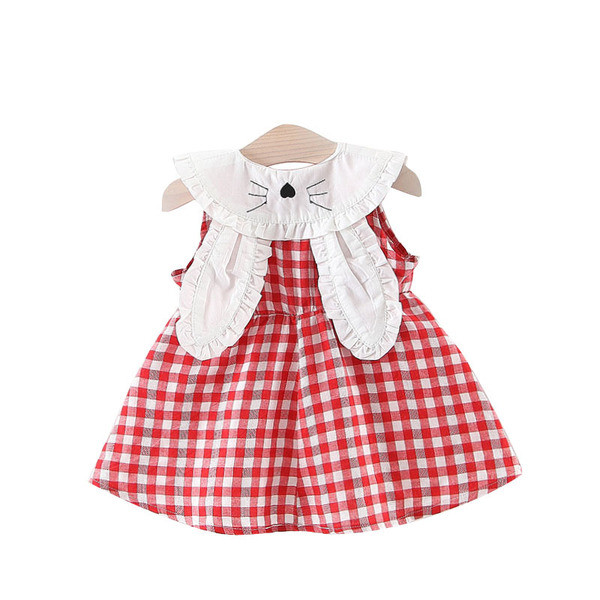 Modern kockás gyerekruha két színben gallérral