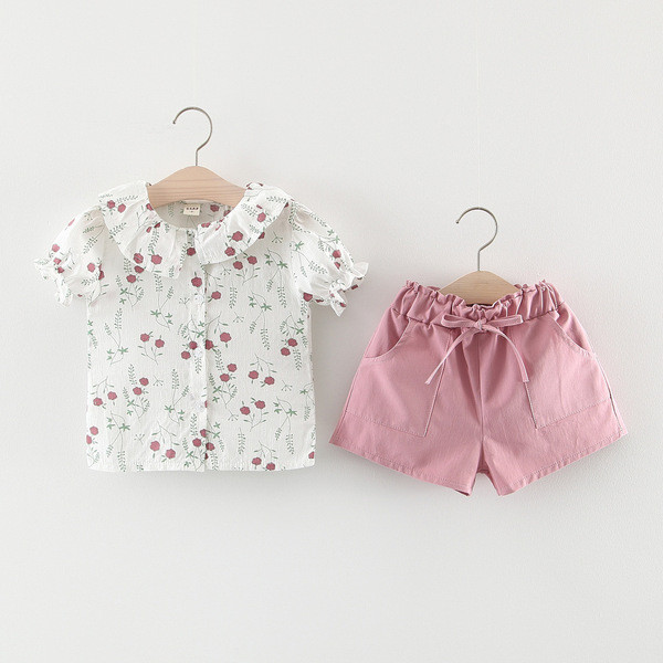 Modern, két részből álló gyerekszett virágos mottóval