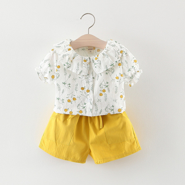 Modern, két részből álló gyerekszett virágos mottóval