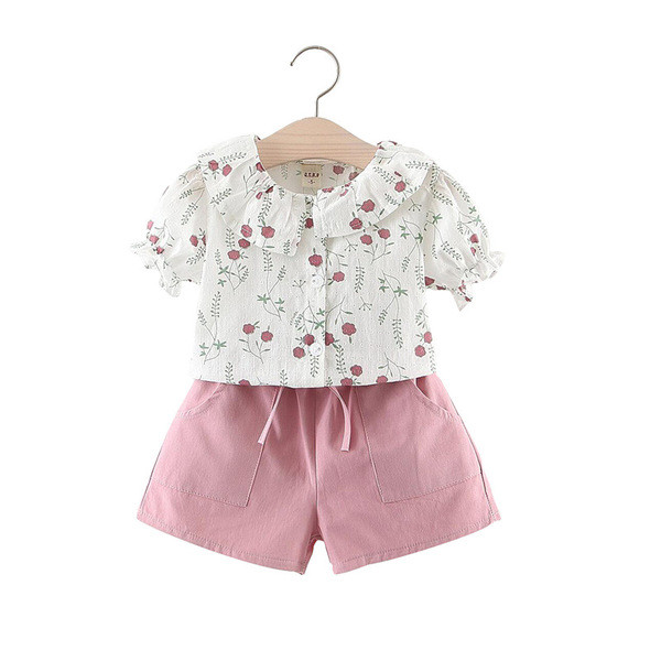 Modern, két részből álló gyerekszett virágos mottóval