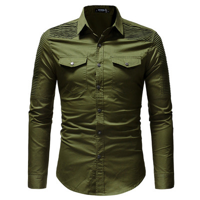 Sportos-elegáns férfi ing zsebekkel, három színben