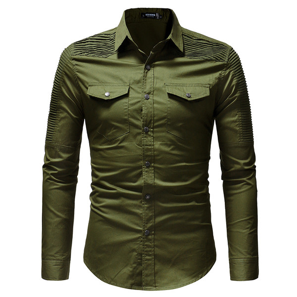 Sportos-elegáns férfi ing zsebekkel, három színben