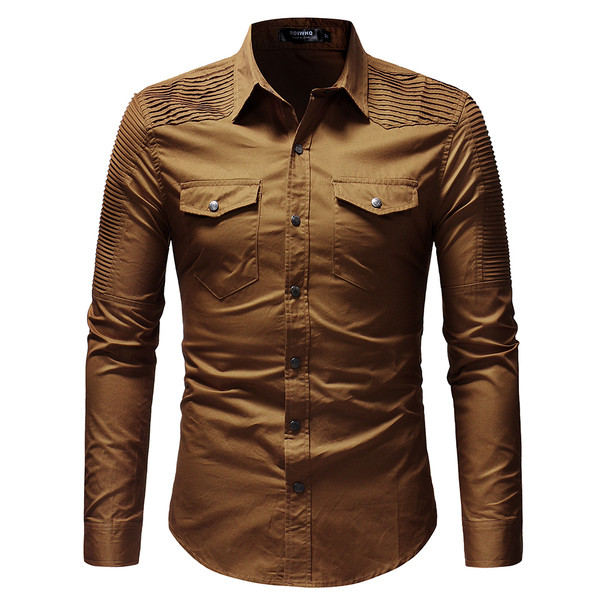 Sportos-elegáns férfi ing zsebekkel, három színben