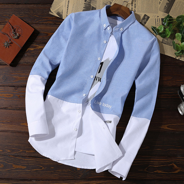 Férfi ing hosszú ujjal és rátéttel, két modellben