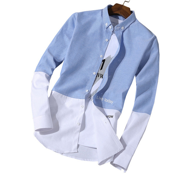 Férfi ing hosszú ujjal és rátéttel, két modellben