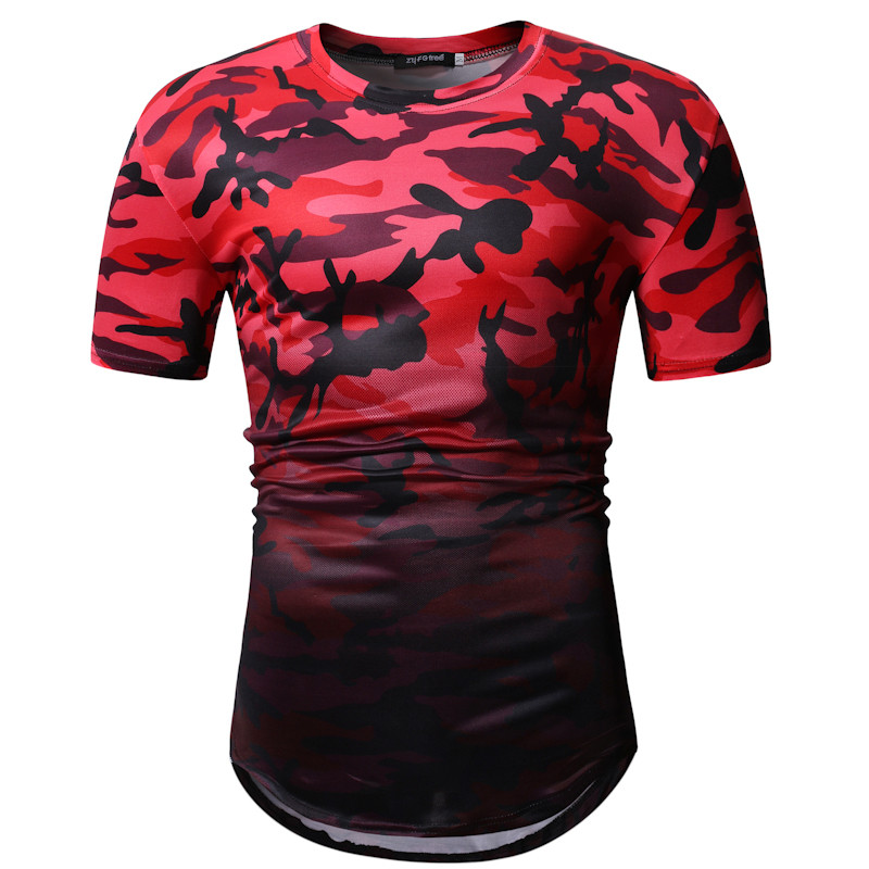 Alkalmi férfi póló terepszínű mintával, három színben