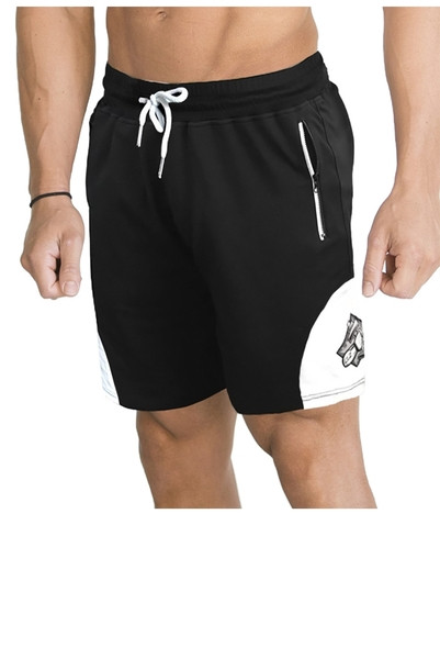 Férfi sport rövidnadrág két színben nyakkendővel