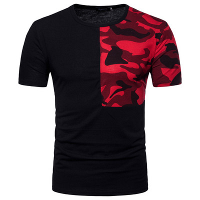 Alkalmi férfi póló rövid ujjú, terepszínű motívumokkal több színben