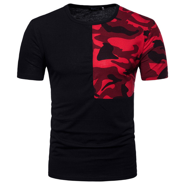 Alkalmi férfi póló rövid ujjú, terepszínű motívumokkal több színben