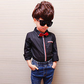 Stílusos gyerek ing fiúknak fehér és fekete színben