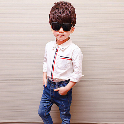 Stílusos gyerek ing fiúknak fehér és fekete színben