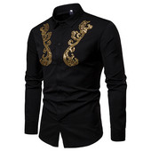 Modern, fekete-fehér flitterekkel díszített férfi ing