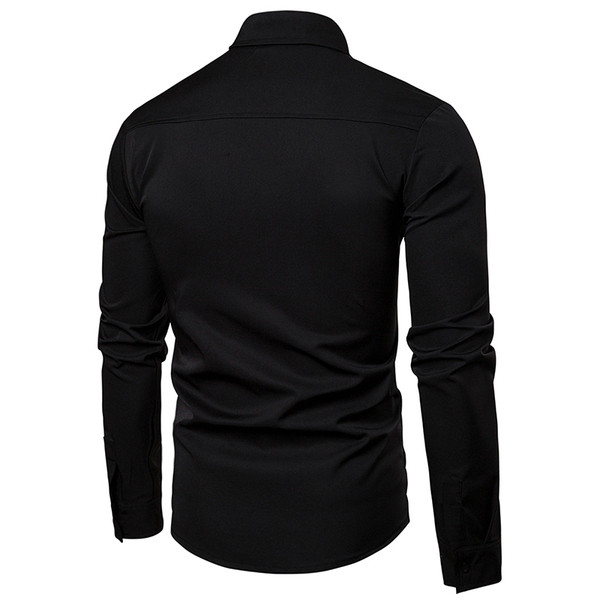 Modern, fekete-fehér flitterekkel díszített férfi ing