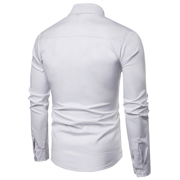 Modern, fekete-fehér flitterekkel díszített férfi ing