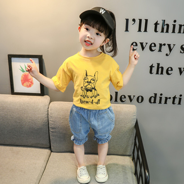 Farmer rövidnadrág lányoknak, gumírozott derékkal, kék színben