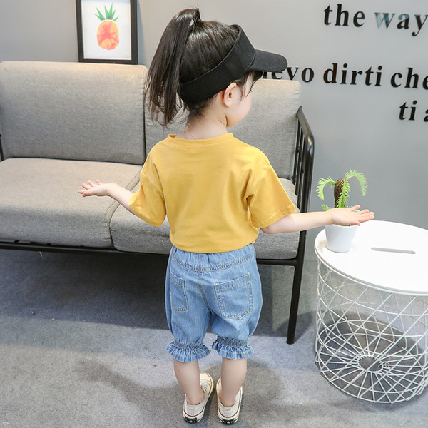 Farmer rövidnadrág lányoknak, gumírozott derékkal, kék színben