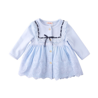 Modern, kék színű, hosszú ujjú lányruha