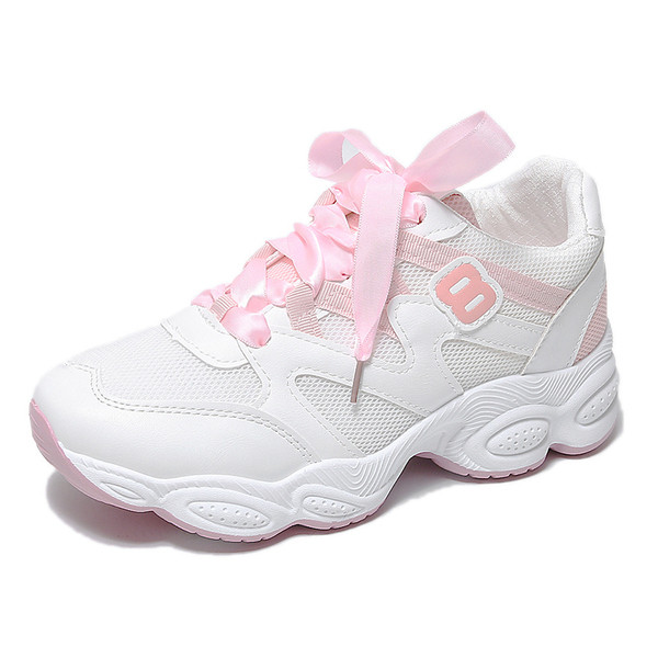 Női sportcipő fehér és rózsaszín színben