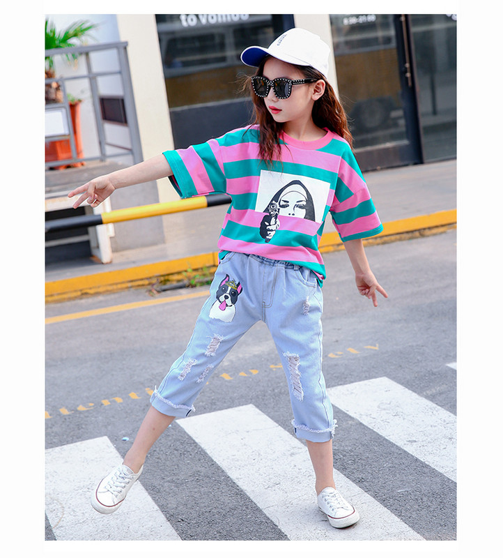 Modern gyerekfarmer lányoknak rátéttel