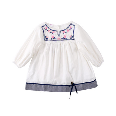 Gyerekruha lányoknak fehér hímzéssel