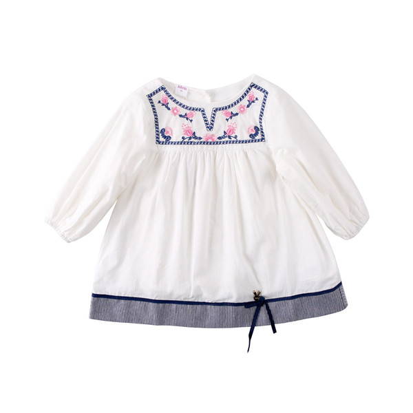 Gyerekruha lányoknak fehér hímzéssel