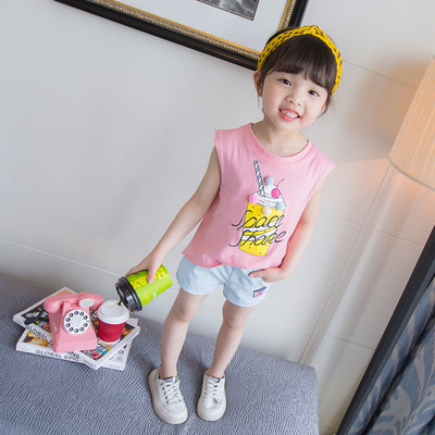 Nyári gyerek szett lányoknak rövidnadrággal és felsővel, két színben