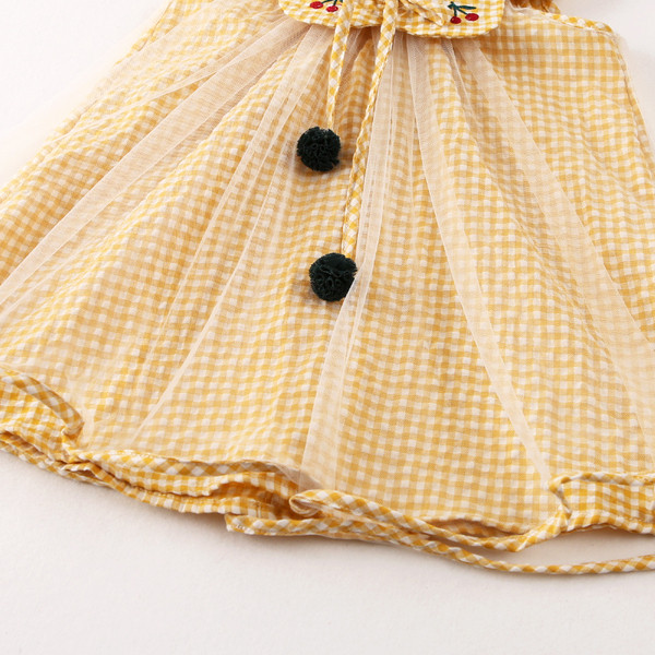 Kockás gyerekruha lányoknak tüllvel