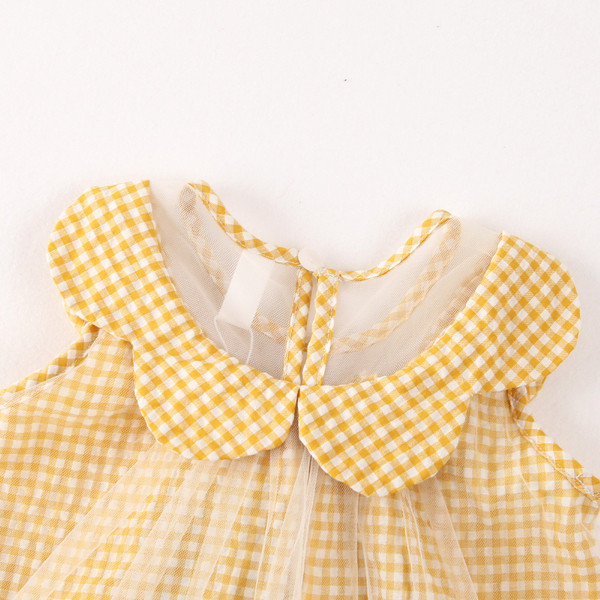 Kockás gyerekruha lányoknak tüllvel