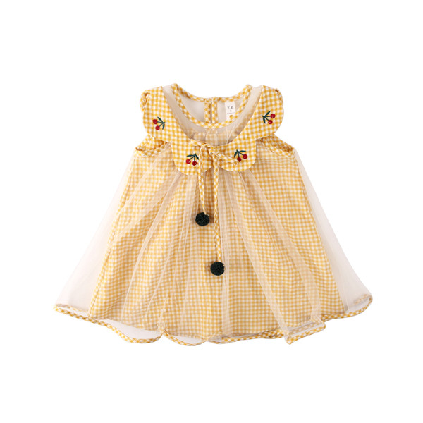 Kockás gyerekruha lányoknak tüllvel