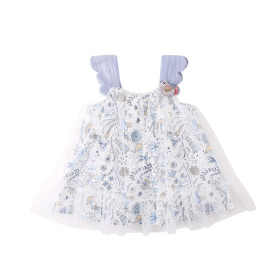 Jelenlegi gyerekruha kék és rózsaszín pántokkal