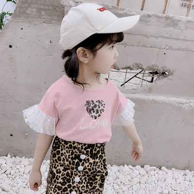 Gyerekkészlet lányoknak leopárdmintás szoknyával és pólóval több színben