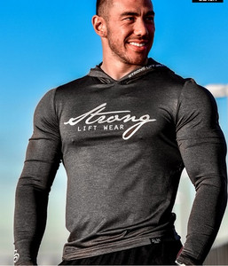 Modern férfi blúz hosszú ujjal és kapucnival két színben